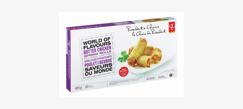 Pc World Of Flavours Butter Chicken Spring Rolls - President's Choice Pc Creme Caramel, transparent png download