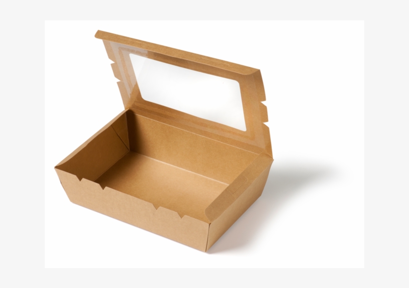 Container, Kraft And Pla, With Window, Catering Box,, transparent png download