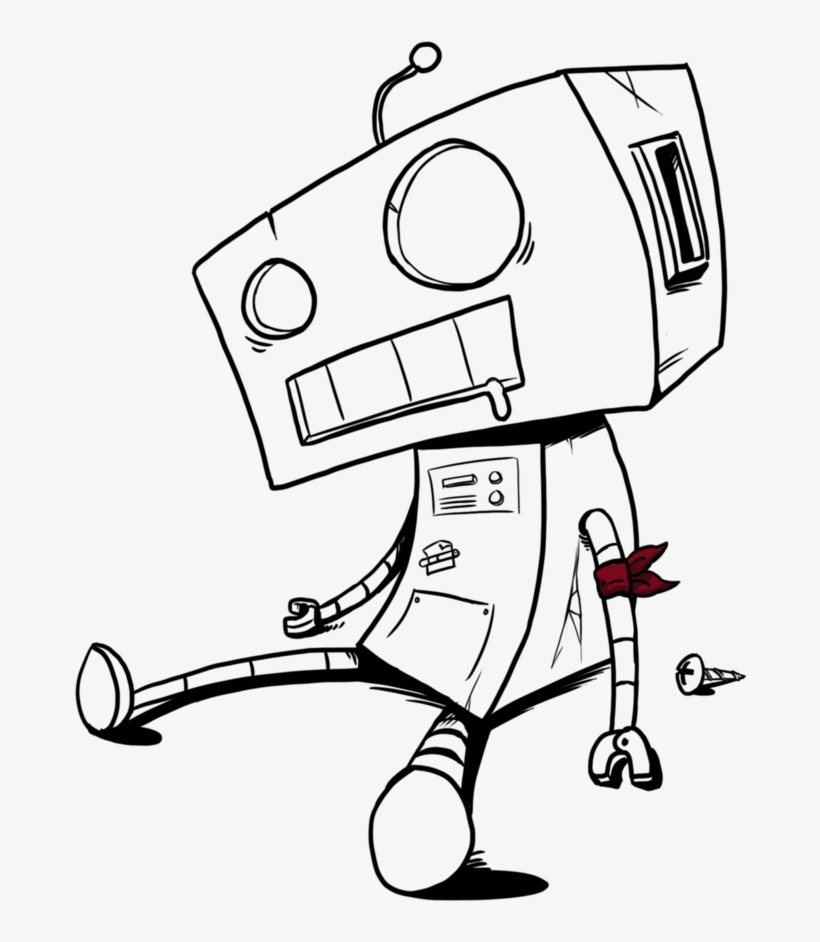 Robot Clipart Line Drawing Dead Robot Png Image Transparent Png Free Download On Seekpng