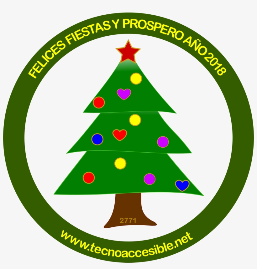 Imagen De La Felicitación De Fiestas De Tecnoaccesible - Black And White Christmas Icon, transparent png download