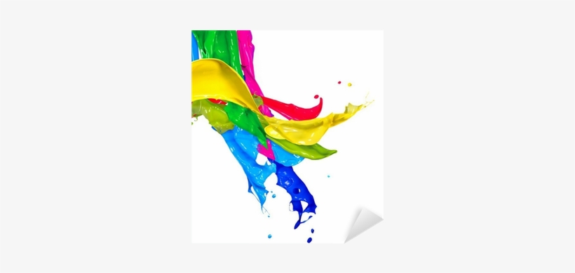 Colorful Paint Splash Isolated On White - Colorful Paint Splash, transparent png download