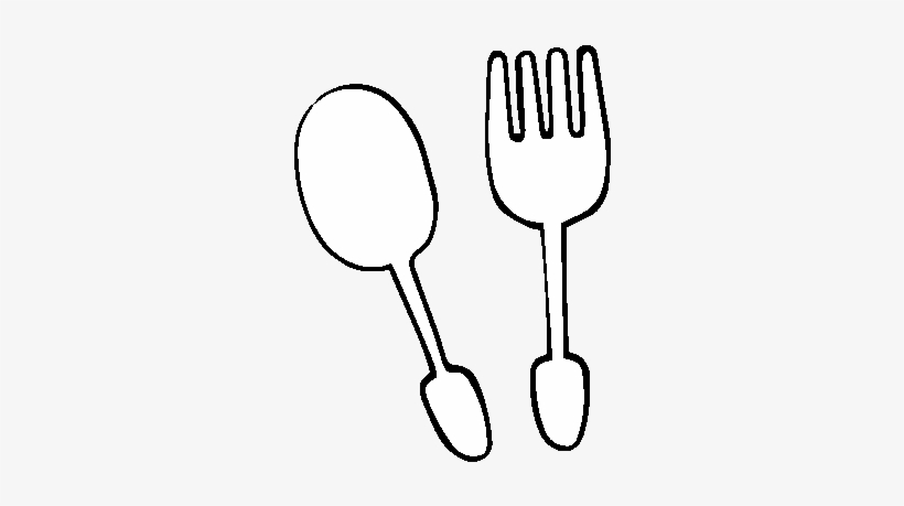 Dibujo De Cubiertos Para Colorear - Cubierto Para Colorear, transparent png download