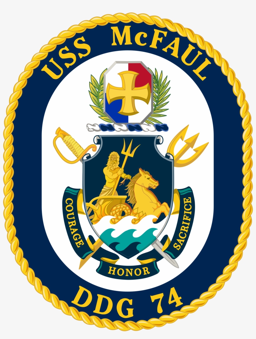 Uss Mcfaul Ddg-74 Crest - Uss Mcfaul Crest, transparent png download