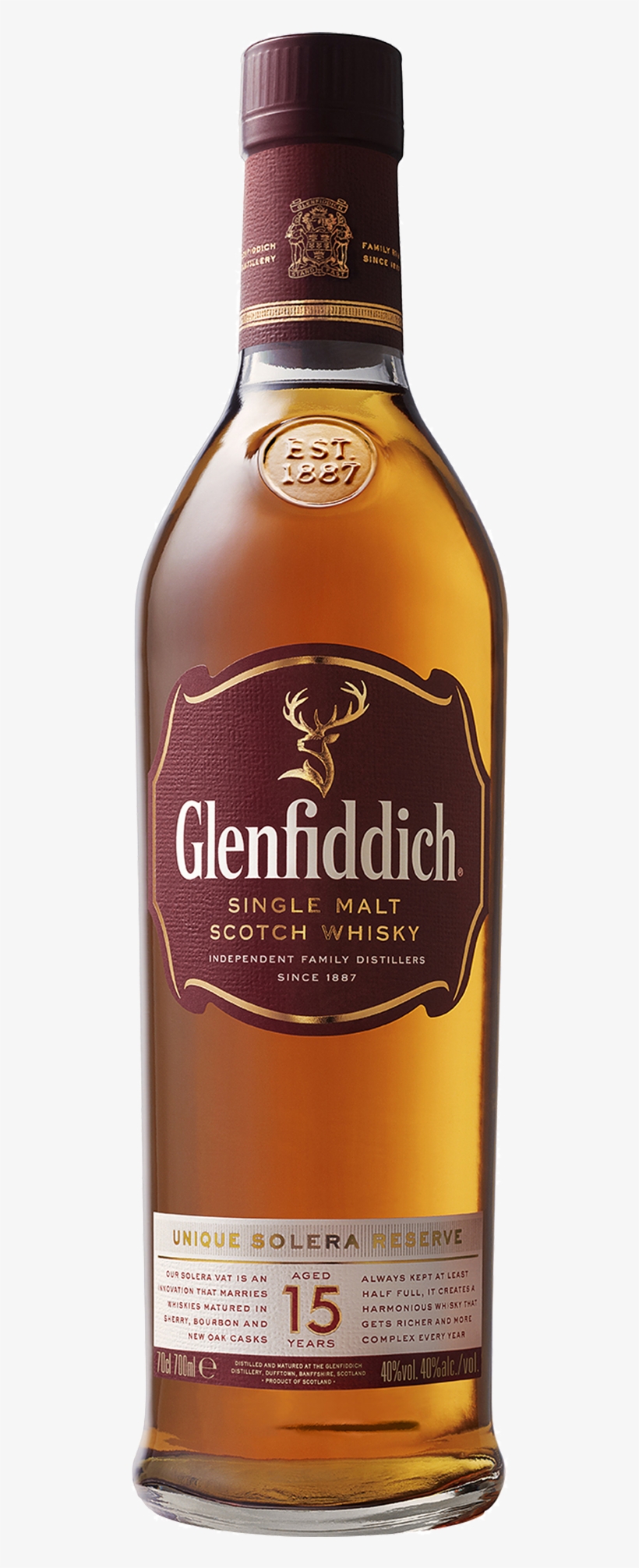 Glenfiddich 15 Year Old Scotch Whisky - Glenfiddich 15 Ans, transparent png download
