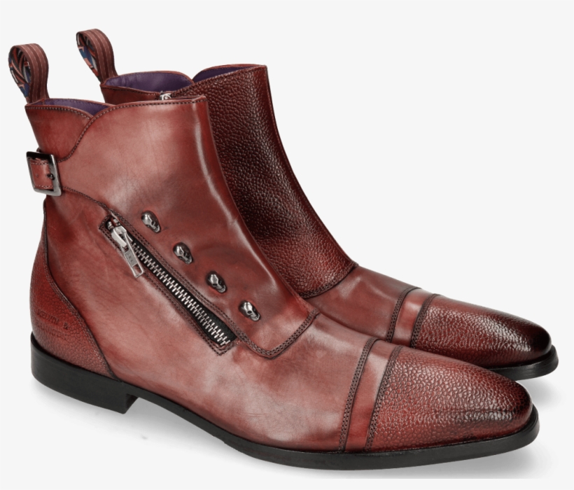 Ankle Boots Elvis 25 Scotch Grain Burgundy - Leather, transparent png download