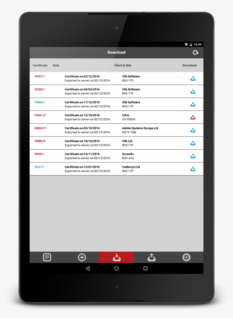 Clik Elec Cert Android App - App Setting Screen Design, transparent png download