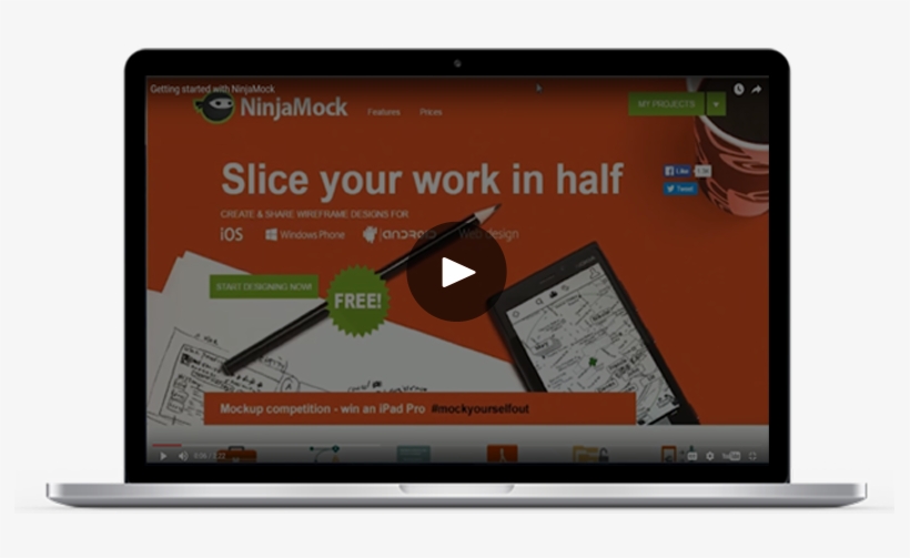 Video Demonstrating How To Make Wireframes In Ninjamock - Pearltrees, transparent png download