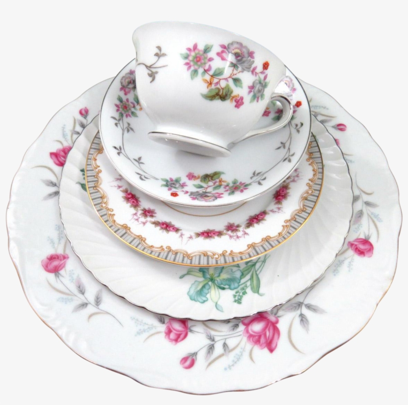 Vintage Mismatched Fine China - Saucer, transparent png download