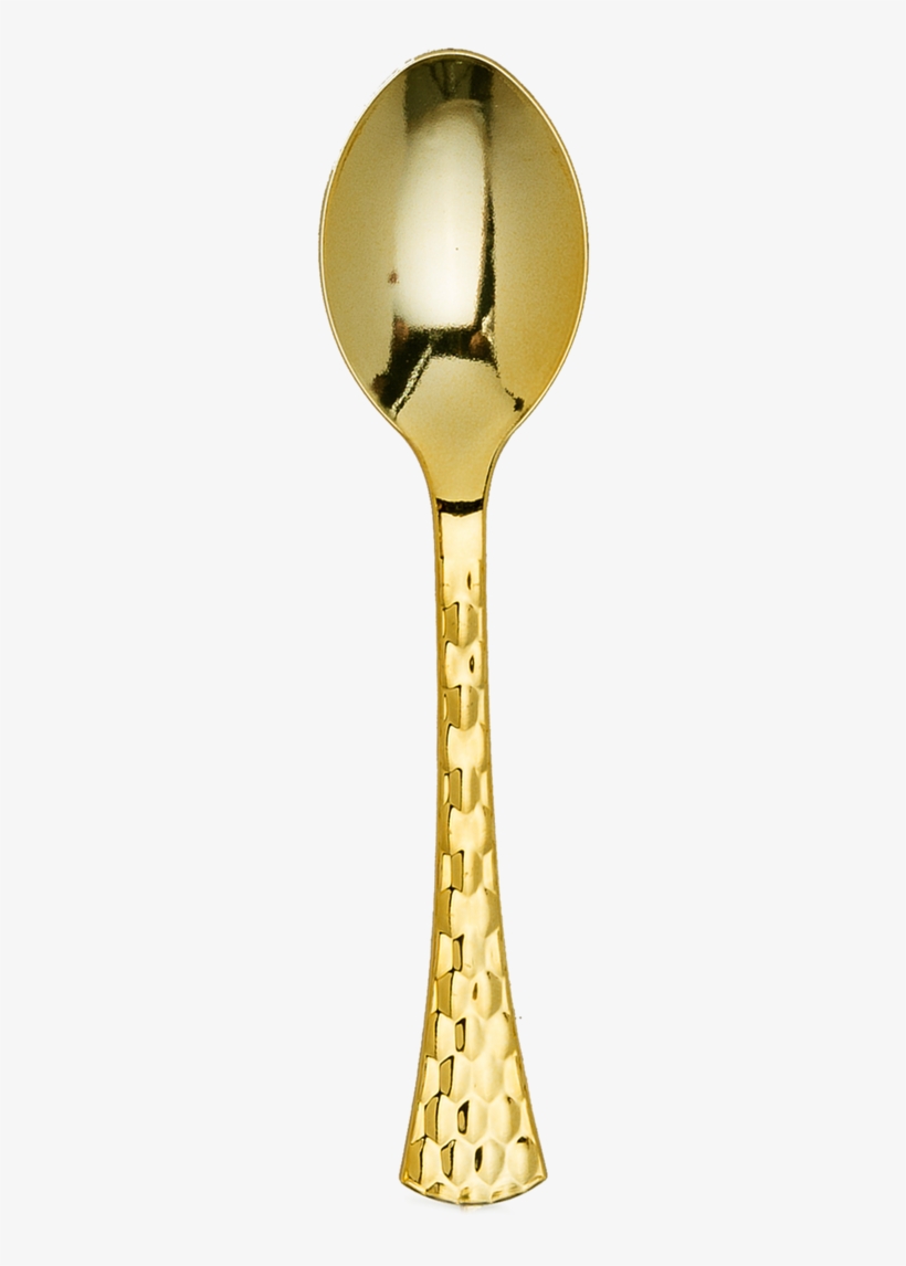 Disposable Metallic Glamour Gold Plastic Spoons - Tea, transparent png download