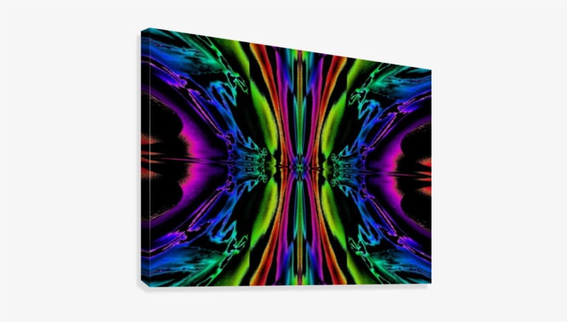 Rainbow Light Butterfly 2 Canvas Print - Fractal Art, transparent png download