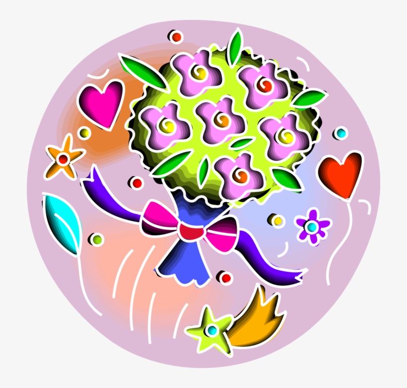 Vector Illustration Of Wedding Bridal Bouquet Flower - Wedding, transparent png download