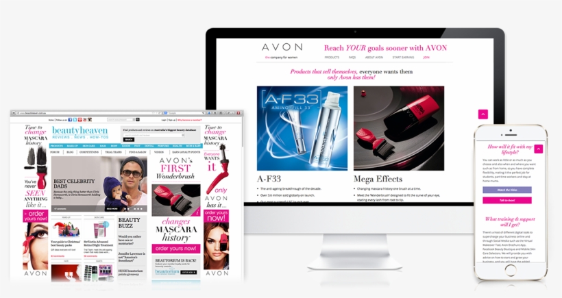 Avon Website Design By Thought Balloon Creative - Online Advertising, transparent png download