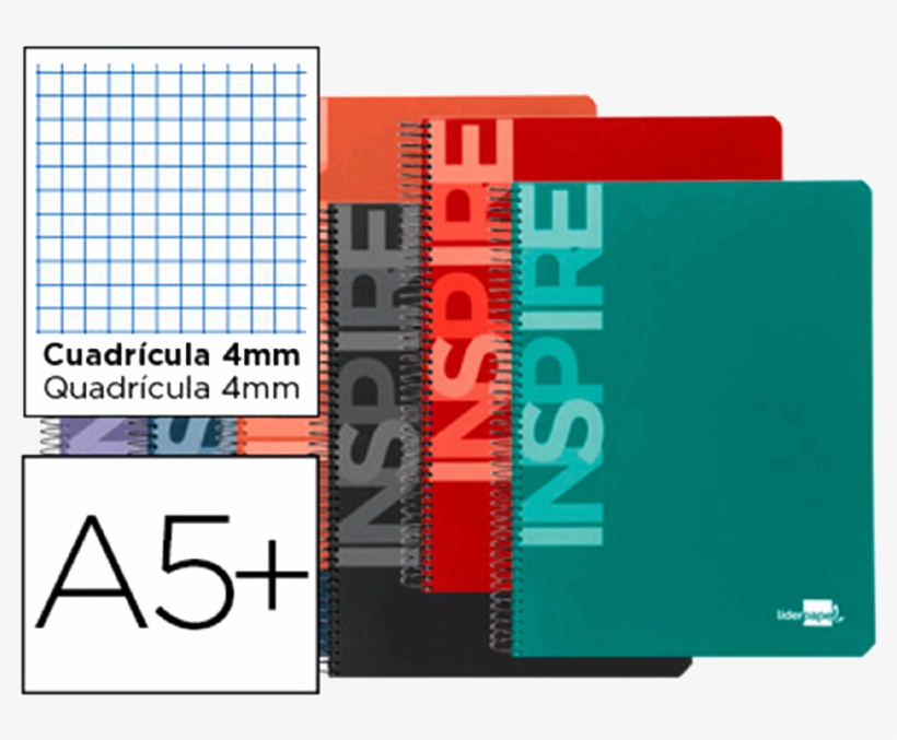 Libreta A5 Cuadricula - Bloc Espiral Liderpapel A5, transparent png download