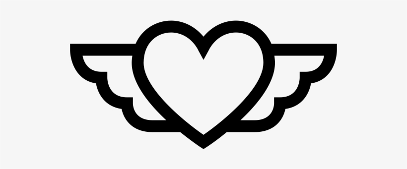 Heart Wings Rubber Stamp - Heart, transparent png download