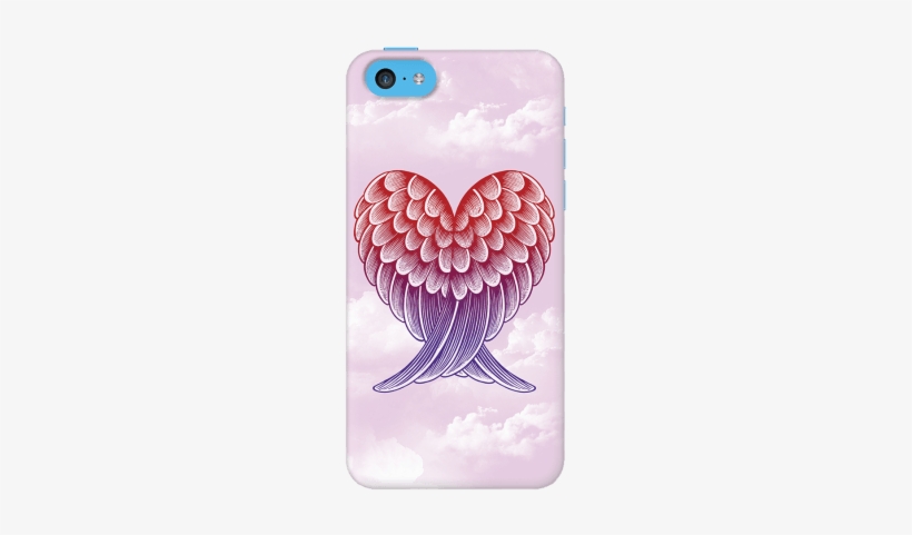 Heart Wings Pink Case For Iphone 5c - Pink Hearts With Wings, transparent png download