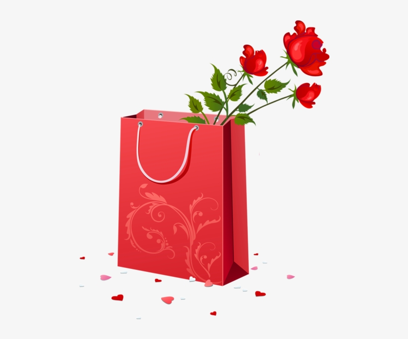 Red Gift Bag With Roses Png Clipart - Wedding Anniversary Wishes 7th Years, transparent png download
