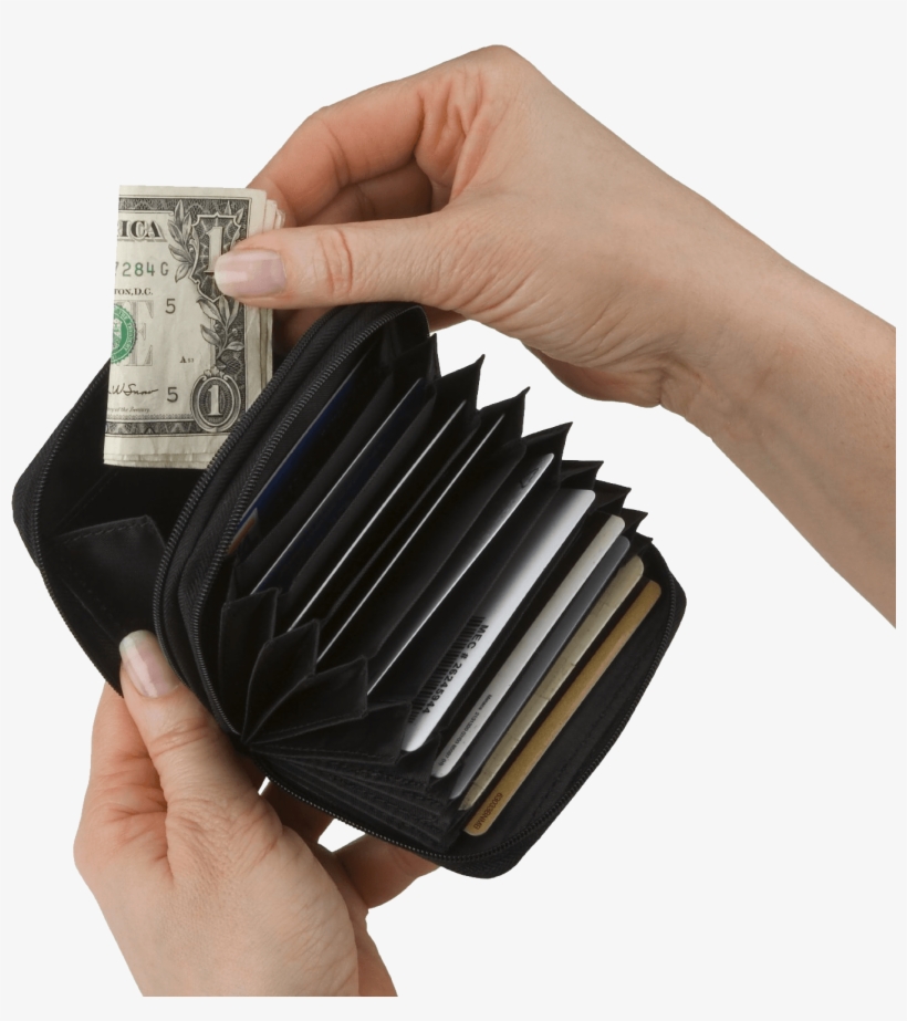 Wallet In Hands Png Image Png Image - Rfid Blocking Leather Accordion Wallet, transparent png download