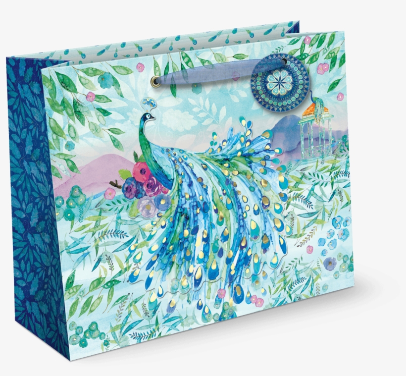 Pagoda Peacock Large Gift Bag - Box, transparent png download