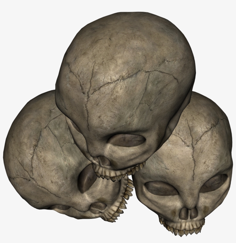 Skull Pile Top Side View - Skull, transparent png download