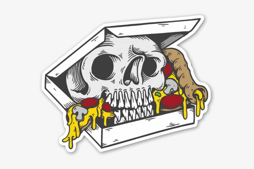 Skull Box Pizza Sticker - Pizza, transparent png download