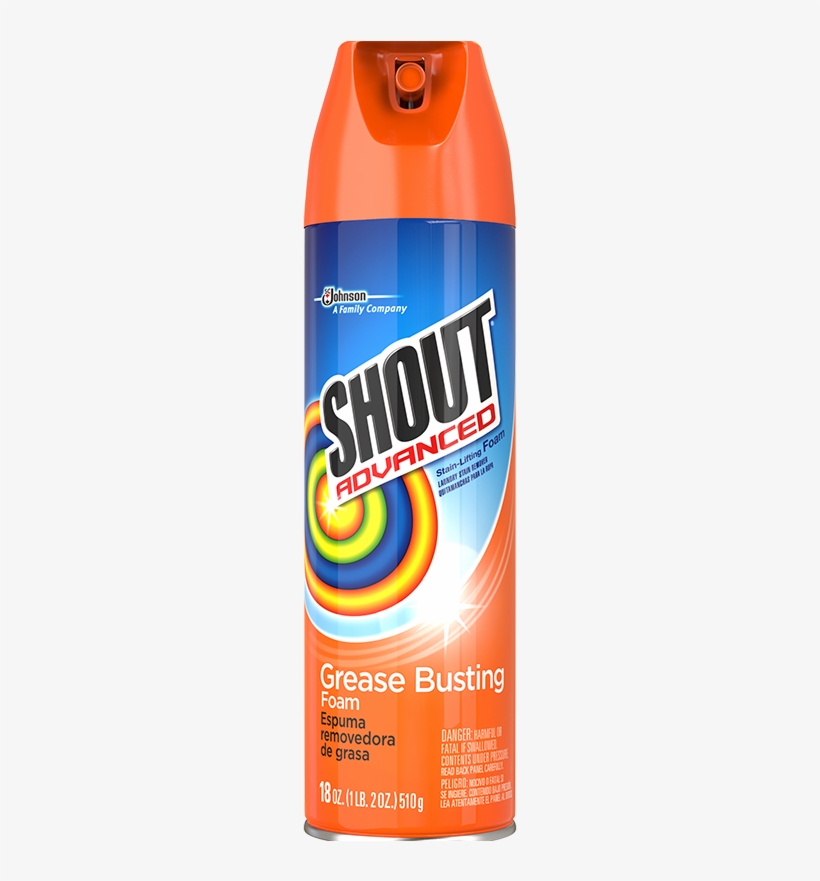 Shout® Advanced Grease Busting Aerosol - Shout Advanced Stain-lifting Foam 18 Oz, transparent png download