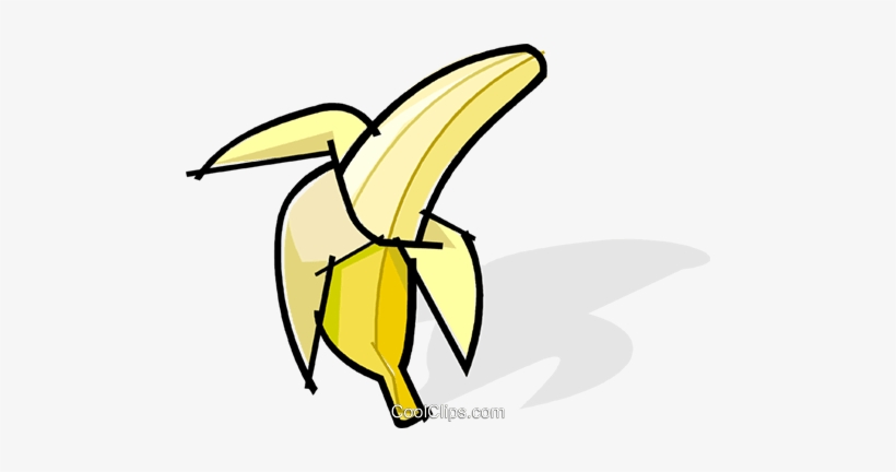 Peeled Banana Royalty Free Vector Clip Art Illustration - Peeled Banana Clip Art, transparent png download
