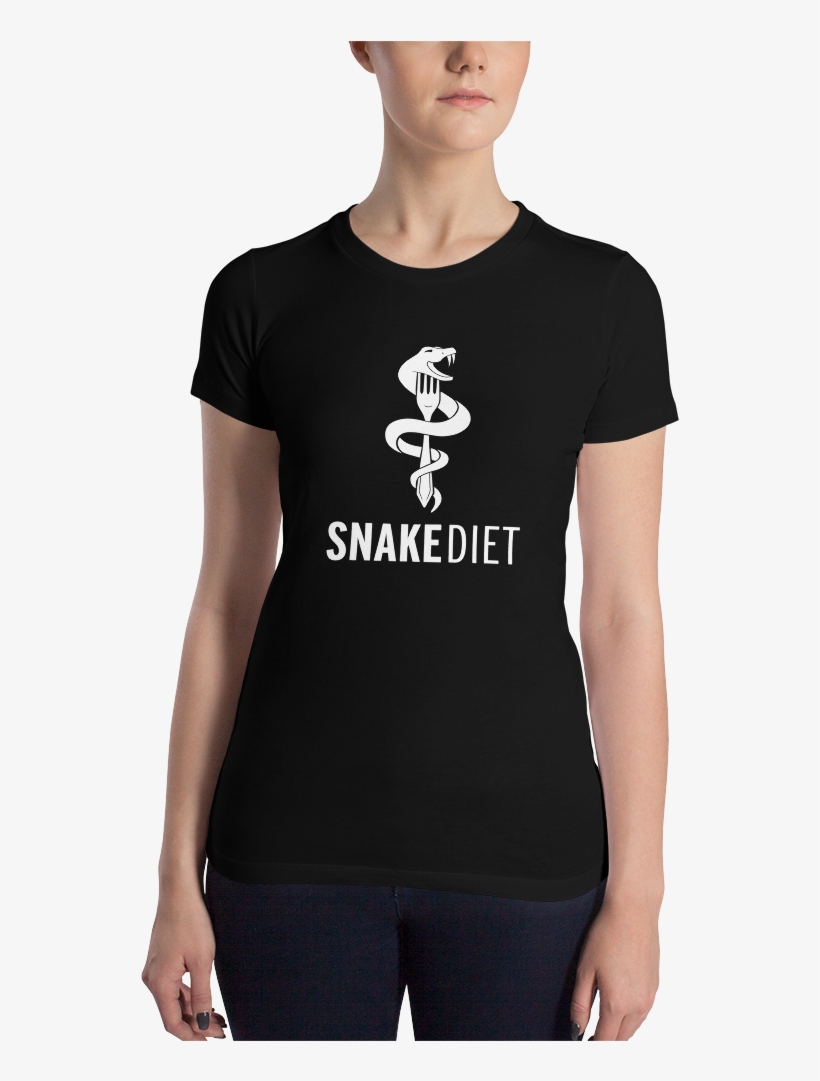 Women's Bella Fitted Snake Diet T-shirt - T-shirt, transparent png download