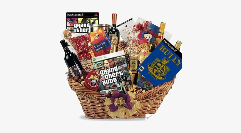 Grand Theft Auto Gift Basket Perfect For Gamers - Gift Basket Of Wine And Cheese, transparent png download