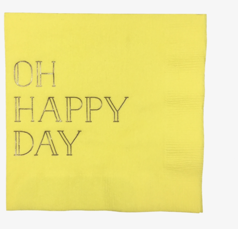 Oh Happy Day Yellow Party Napkins - Construction Paper, transparent png download