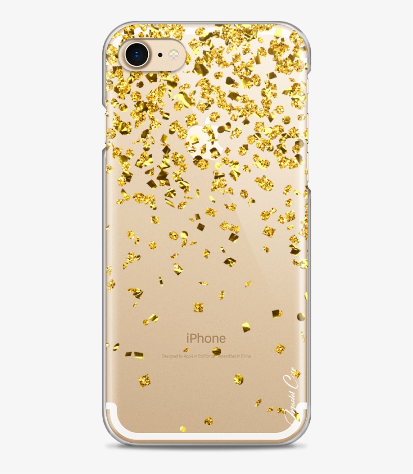 Coque Iphone 7plus/8plus Gold Glitter Confetti - Mobile Phone Case, transparent png download
