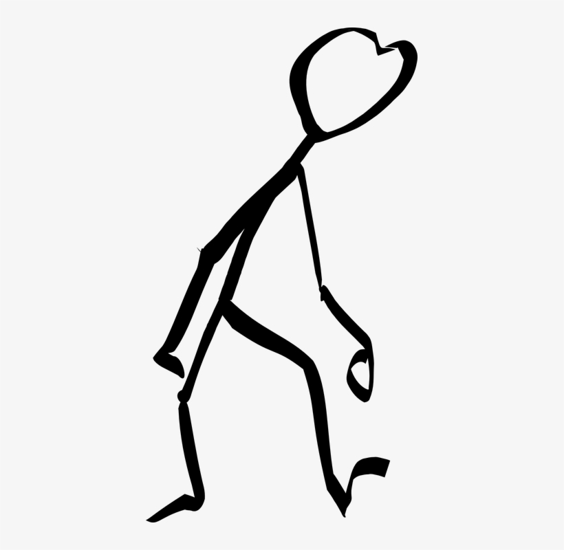 Tired Clipart Man Walking - Stick Man Walking Transparent, transparent png download