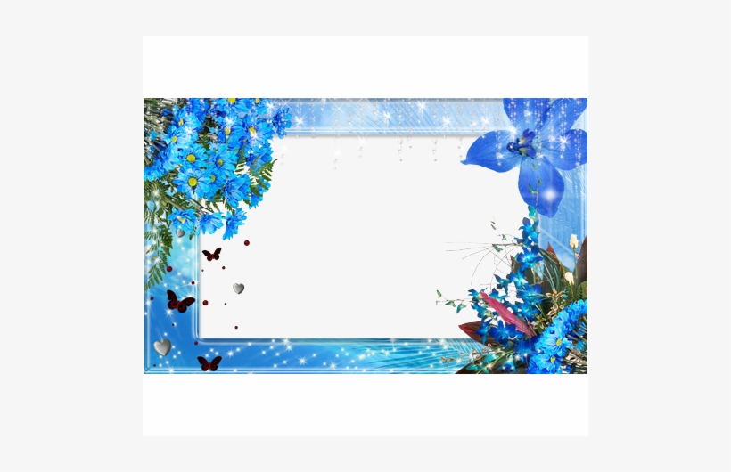 Blue Flower Frames Design, transparent png download