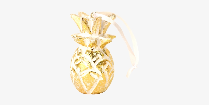 Gold White Washed Pineapple Ornament - Pineapple, transparent png download