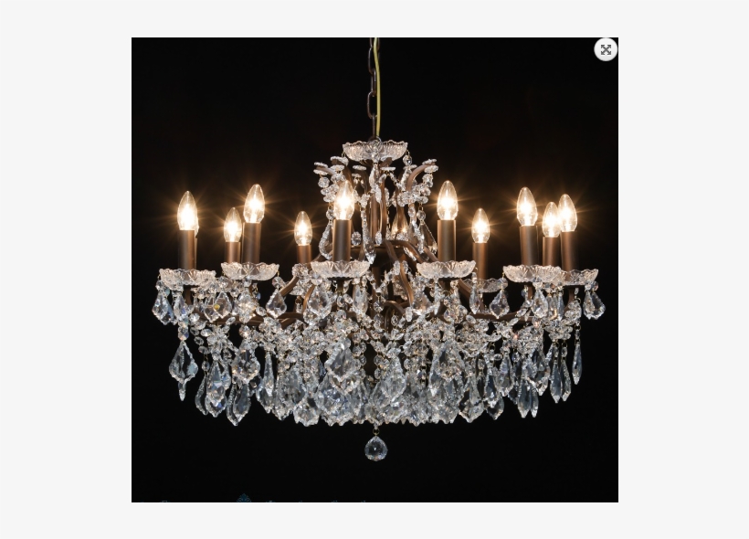 Chandelier, Stunning Large Bronze Chandelier Large - Large 12 Branch Bronze Shallow Crystal Chandelier Ceiling, transparent png download