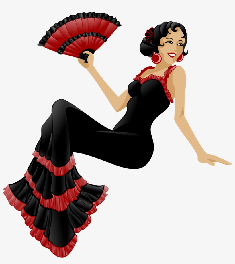 Flamenco Clipart - Spanish Dancing Clipart Transparent, transparent png download