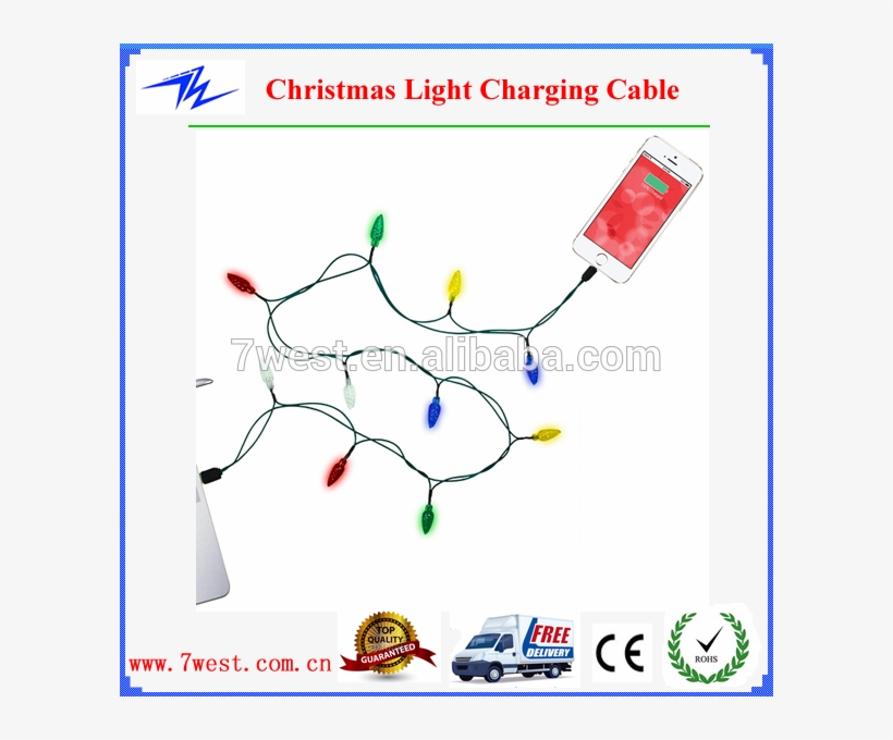 New Arrival Multicolor Led Christmas String Lights - String Lights Phone Charger, transparent png download