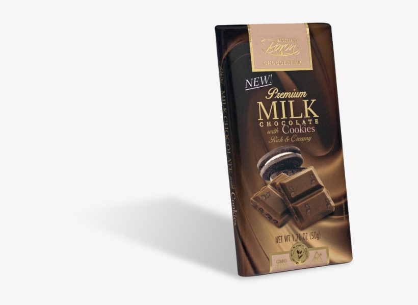 Milk With Cookies - Baron Chocolatier Milk Chocolate - 1.76 Oz Bar, transparent png download