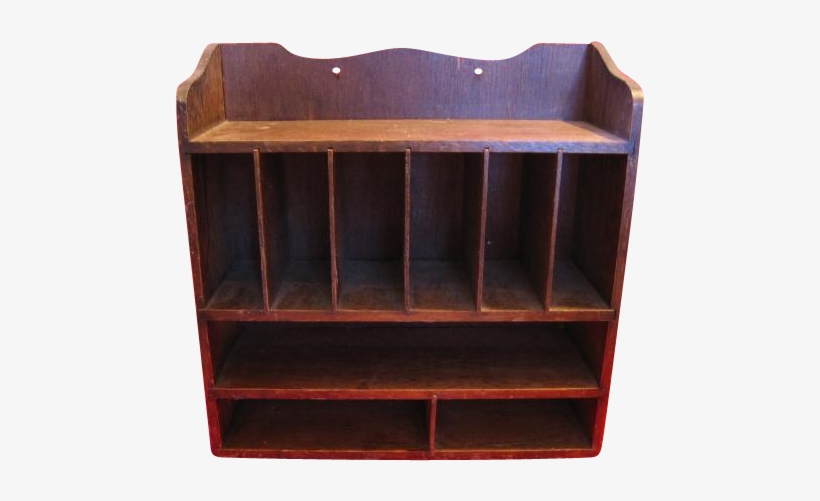 Old Wood Wall Or Shelf Rack For Display With 9 Compartments - Bookcase, transparent png download