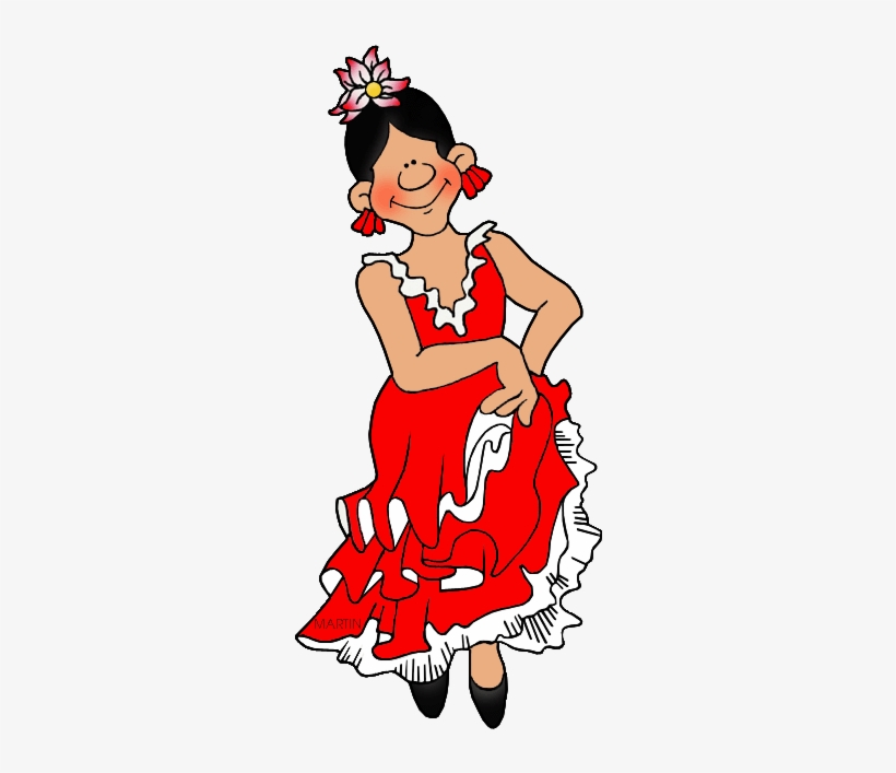 Spanish Flamenco Dancer - Phillip Martin Clipart Spain, transparent png download