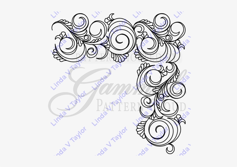 Lt 2237 Swirl And Feathers Corner - Sketch, transparent png download