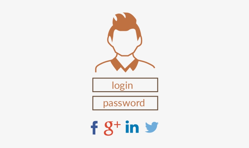 Social Login For Easy Customer Registration And Data - Illustration, transparent png download