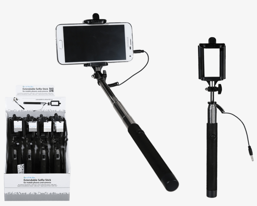 Extendable Mobile Phone Holder - Selfis-stick Mit Teleskopstange, transparent png download