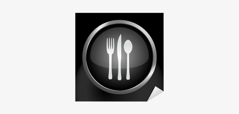 Silverware Fork Knife And Spoon Icon Symbol Vector - Circle, transparent png download