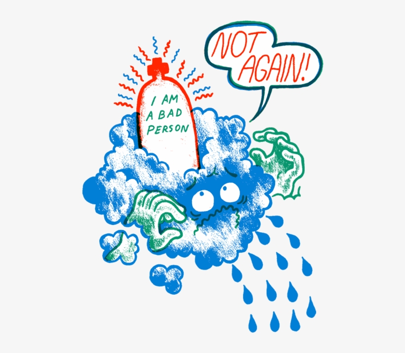 Illustration Chicago Anxiety Hands Comic Crying Cloud - Brad Rohloff Art, transparent png download