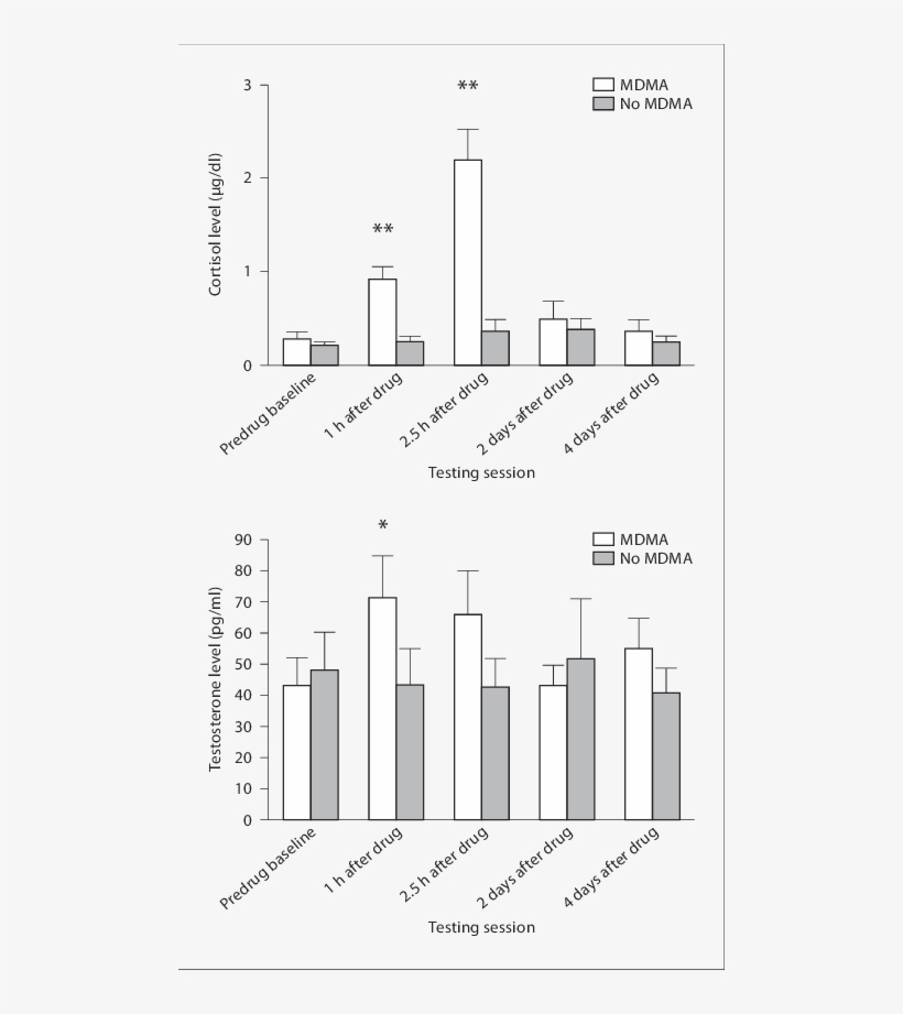 Cortisol And Testosterone Levels For 12 Recreational - Mdma, transparent png download