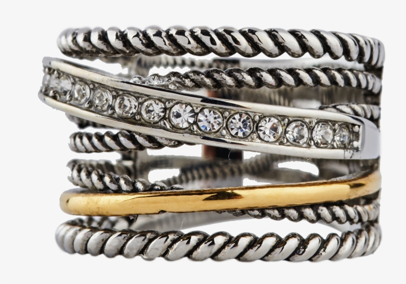 Plata Con Oro - Anillos De Metal Grandes, transparent png download