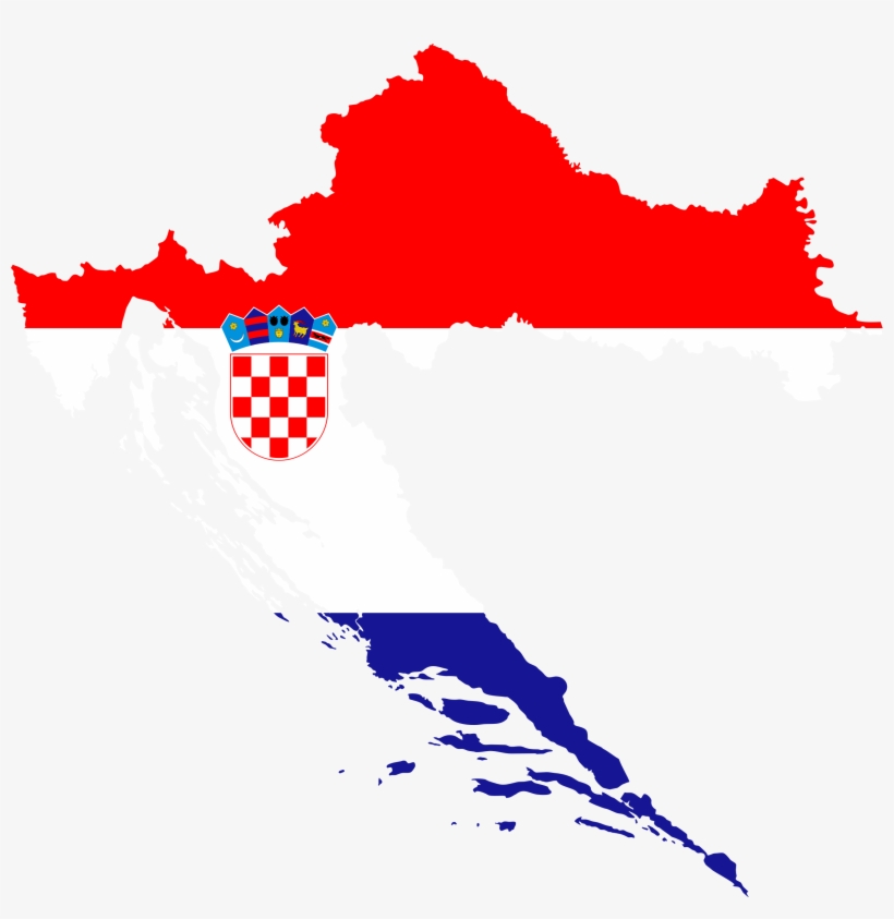 Big Image - Croatia Map Flag Png, transparent png download