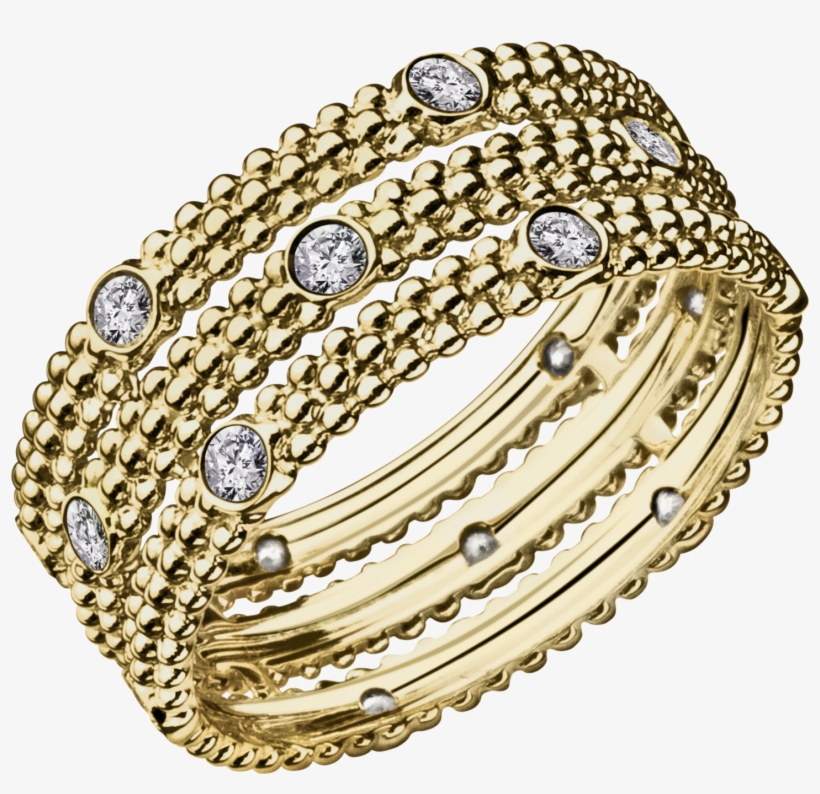 Ring Le Premier Jour, Yellow Gold, Diamonds - Gold Beads Diamond Jewelry, transparent png download