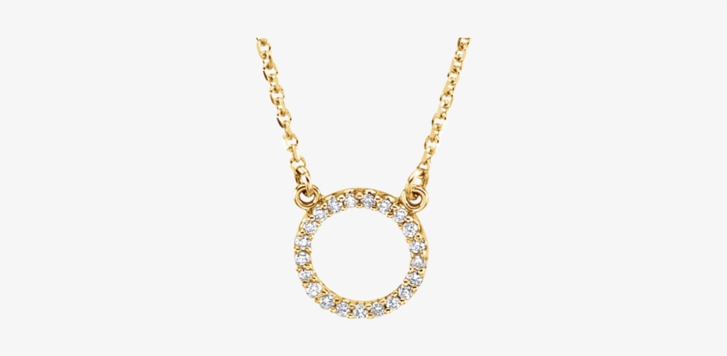 14k White 1/10 Ctw Diamond Circle 16" Necklace - 14k, transparent png download