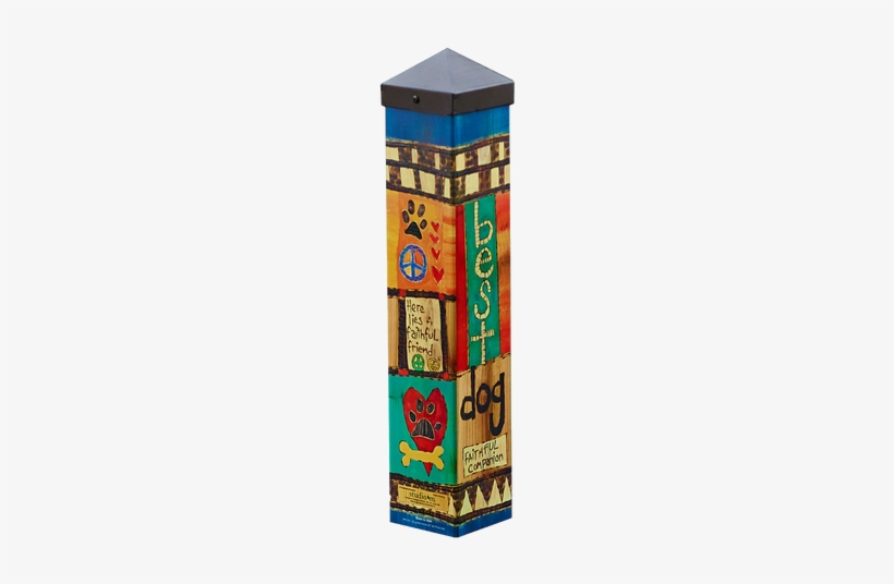 Painted Peace Dog Memorial Art Pole Urn - Magnet Works, Ltd. Dog Memorial 20 Inch Art Pole, transparent png download